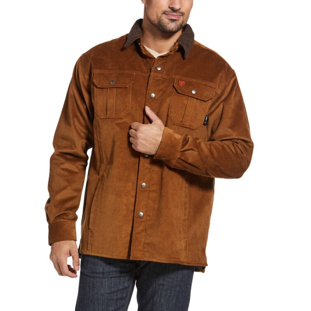 Ariat FR DuraStretch Sherpa lined Corduroy Shirt Jacket